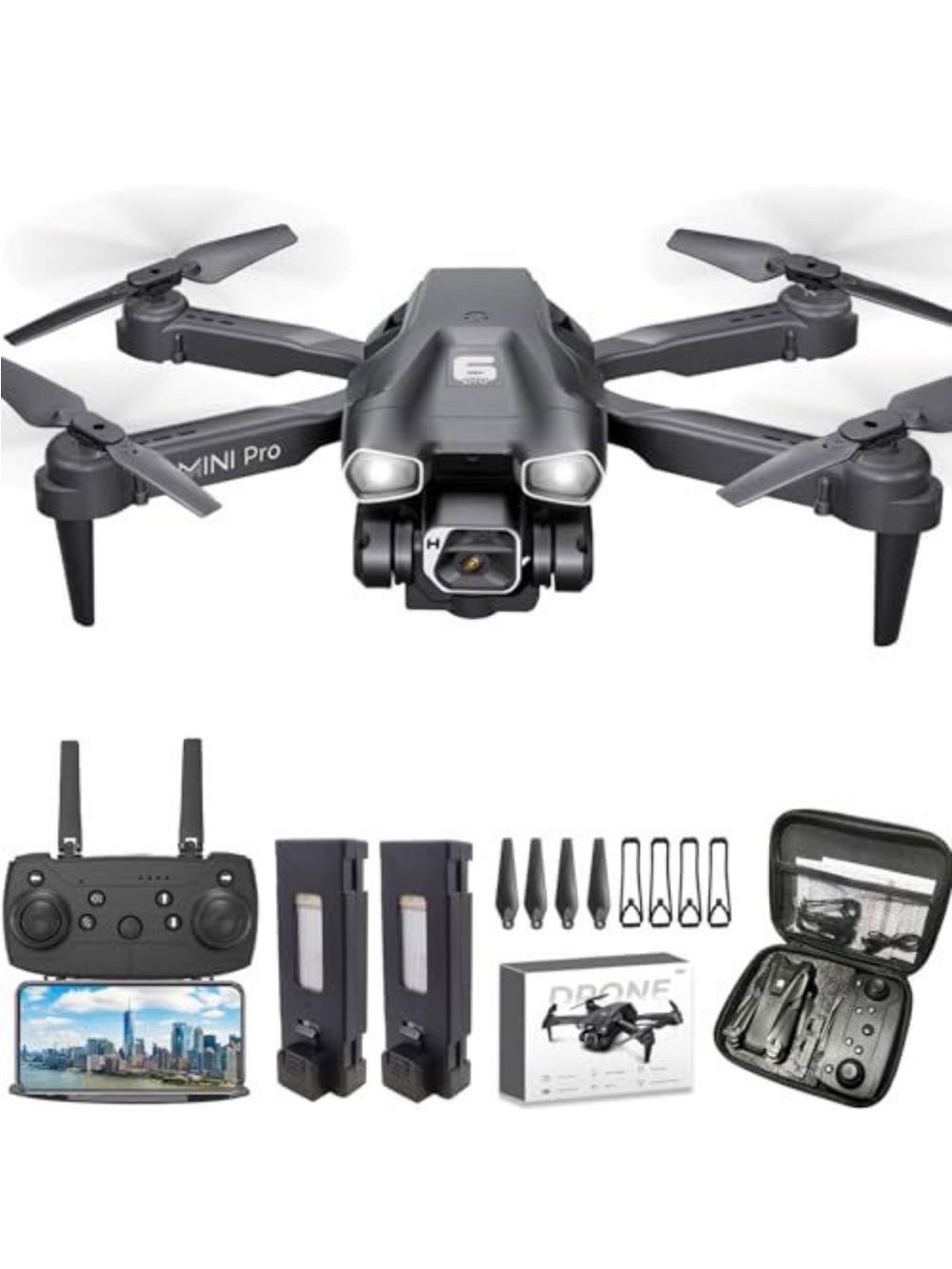 Foldable Camera Drone with Remote - Dark Gray